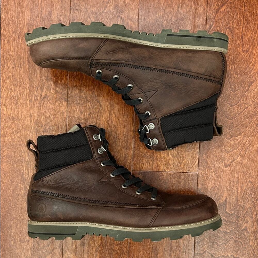 Volcom Sub Zero Men's Brown Leather Boots, Size 13